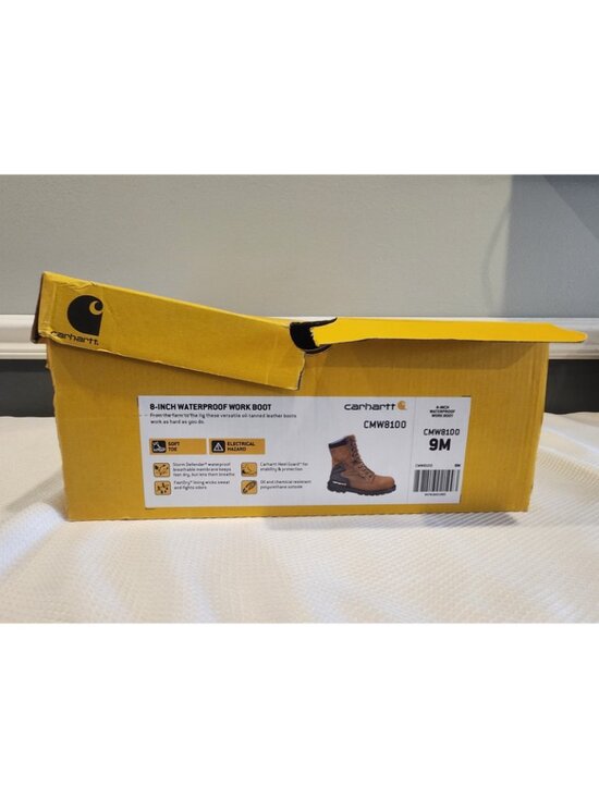 NIB~Men\'s~CARHARTT~Brown~CMW8100~Non Slip~Soft Toe~Waterproof~Work BOOTS~Sz 9M main image 11